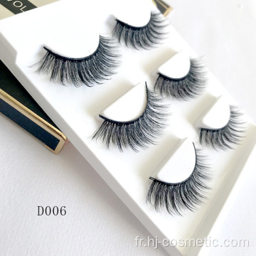 Double 3D Remy hair False Eyelashes Echantillon gratuit meilleur prix faux cils 3d vison avec des boîtes personnalisées
